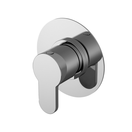 Nuie Arvan Concealed Stop Tap round chrome shower valve with polished finish and ceramic disc technology