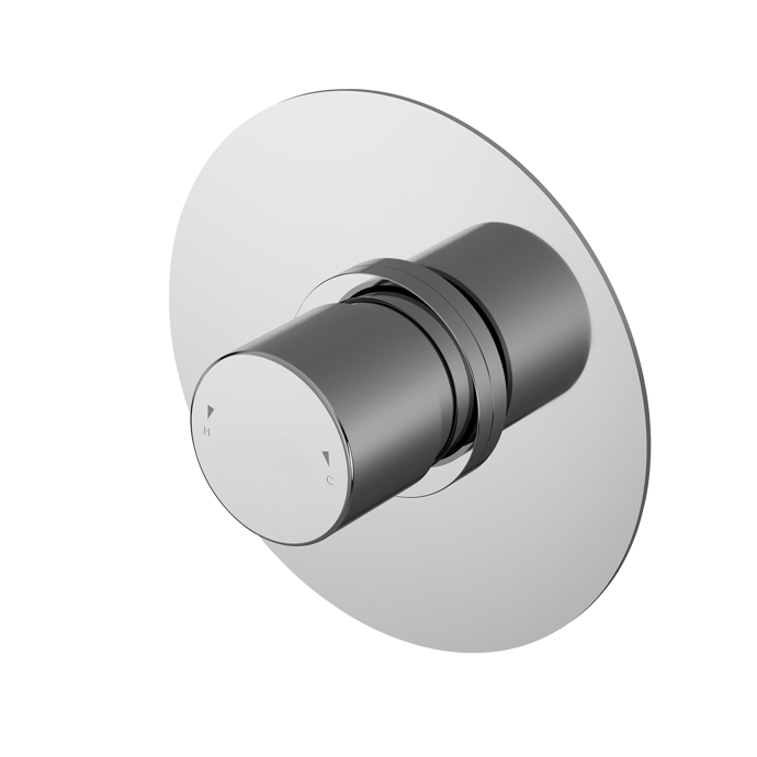 Nuie Arvan Temperature Control thermostatic shower valve in chrome with anti-scald feature and precise temperature control