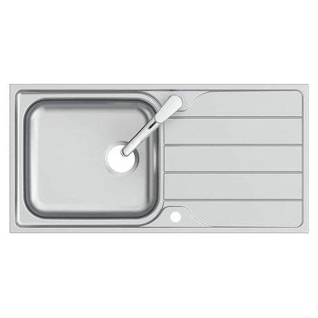 Armitage Shanks Sandringham Sink Pack With Sink Drainer Sl Mixer & Waste 1000mm X 500mm - Stainless Steel - S4112MY - TAP 'N' SHOWER