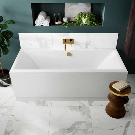 Nuie Asselby White Contemporary Double Ended Bath 1700x750 - NBA210