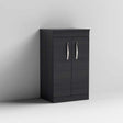 Nuie 2-Door Athena Floor Standing Vanity Unit and Worktop 500mm Wide - Hacienda Black - ATH005W