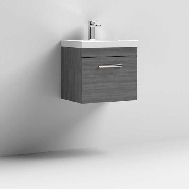 Nuie Athena Brown Grey Avola Contemporary 500mm Wall Hung Vanity & Basin 3 - ATH011D