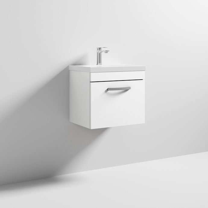 Nuie 1-Drawer  Athena Wall Hung Vanity Unit with Basin 2 500mm Wide - 