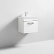 Nuie Athena Gloss White Contemporary 500mm Wall Hung Vanity & Basin 3 - ATH013D