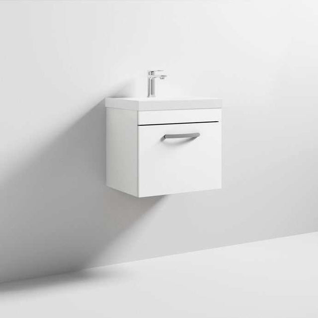 Nuie Athena Gloss White Contemporary 500mm Wall Hung Vanity & Basin 3 - ATH013D