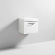Nuie 1-Drawer Athena Wall Hung Vanity Unit and Worktop 500mm Wide - Gloss White - ATH013W