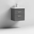 Nuie Athena Brown Grey Avola Contemporary 500mm Wall Hung Vanity & Basin 3 - ATH018D