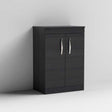 Nuie 2-Door Athena Floor Standing Vanity Unit and Worktop 600mm Wide - Hacienda Black - ATH026W