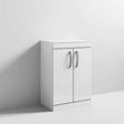 Nuie 2-Door Athena Floor Standing Vanity Unit and Worktop 600mm Wide - Gloss White - ATH027W