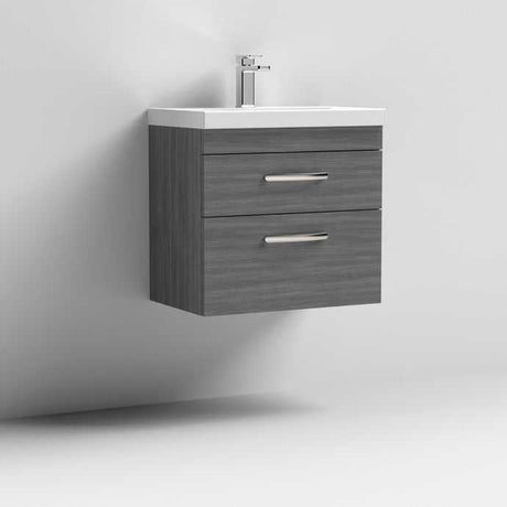 Nuie Athena Brown Grey Avola Contemporary 600mm Wall Hung Vanity & Basin 3 - ATH046D