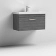 Nuie 1-Drawer Athena Wall Hung Vanity Unit with Basin-1 800mm Wide - Brown Grey Avola - ATH060A