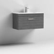 Nuie 1-Drawer Athena Wall Hung Vanity Unit with Basin-2 800mm Wide - Brown Grey Avola - ATH060B