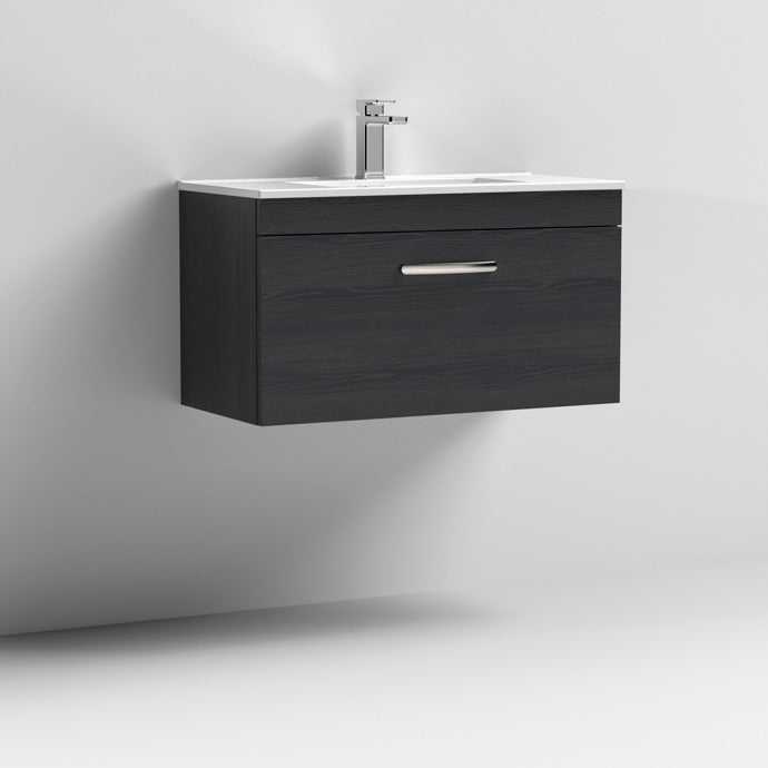 Nuie Wall Hung 1-Drawer Athena Vanity Unit Basin 2 800mm Wide - Hacien