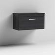 Nuie 1-Drawer Athena Wall Hung Vanity Unit and Worktop 800mm Wide - Hacienda Black - ATH061W