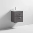 Nuie Athena Gloss Grey Contemporary 500mm Wall Hung Cabinet & Basin 3 - ATH074D