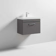 Nuie Athena Gloss Grey Contemporary 600mm Wall Hung Cabinet & Basin 3 - ATH077D
