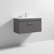 Nuie 1-Drawer Athena Wall Hung Vanity Unit with Basin-2 800mm Wide - Gloss Grey - ATH080B