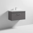 Nuie Athena Gloss Grey Contemporary 800mm Wall Hung Cabinet & Basin 3 - ATH080D