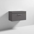 Nuie 1-Drawer Athena Wall Hung Vanity Unit and Worktop 800mm Wide - Gloss Grey - ATH080W