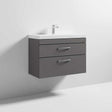 Nuie Athena Gloss Grey Contemporary 800mm Wall Hung Cabinet & Basin 3 - ATH081D