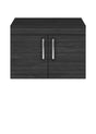 Nuie 2 - Door Athena Wall Hung Vanity Unit and Worktop 800mm Wide - Hacienda Black - ATH099W - TAP 'N' SHOWER