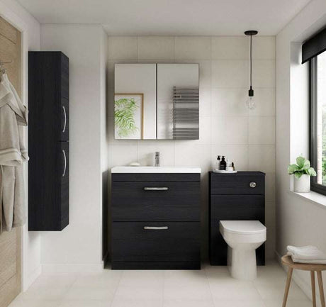 Nuie Athena Hacienda Black Contemporary 800mm Floor Standing Vanity & Basin 3 - ATH054D