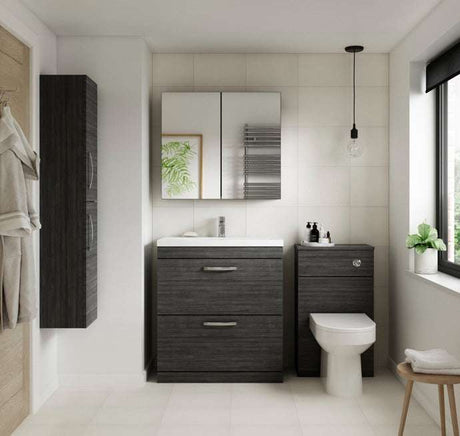 Nuie 2-Door Athena Floor Standing Vanity Unit with Basin-2 600mm Wide - Hacienda Black - ATH026B