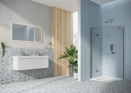 Scudo Athena Hinged Quadrant Shower Enclosure 800 x 800 x 6mm - Chrome - ATHQD8X8