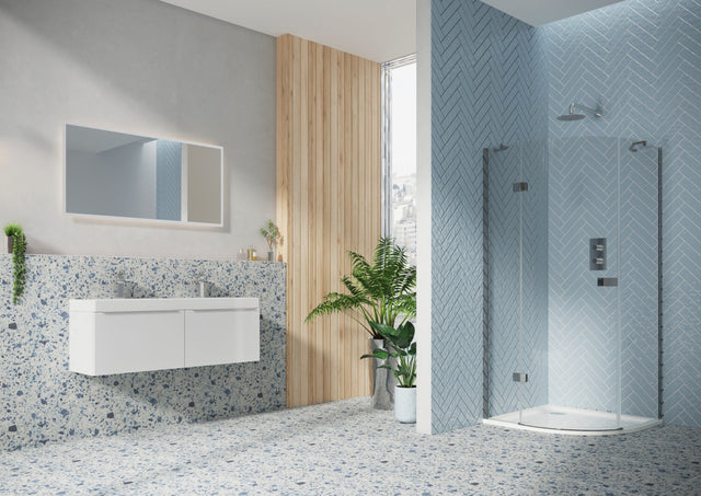 Scudo Athena Hinged Quadrant Shower Enclosure 800 x 800 x 6mm - Chrome - ATHQD8X8