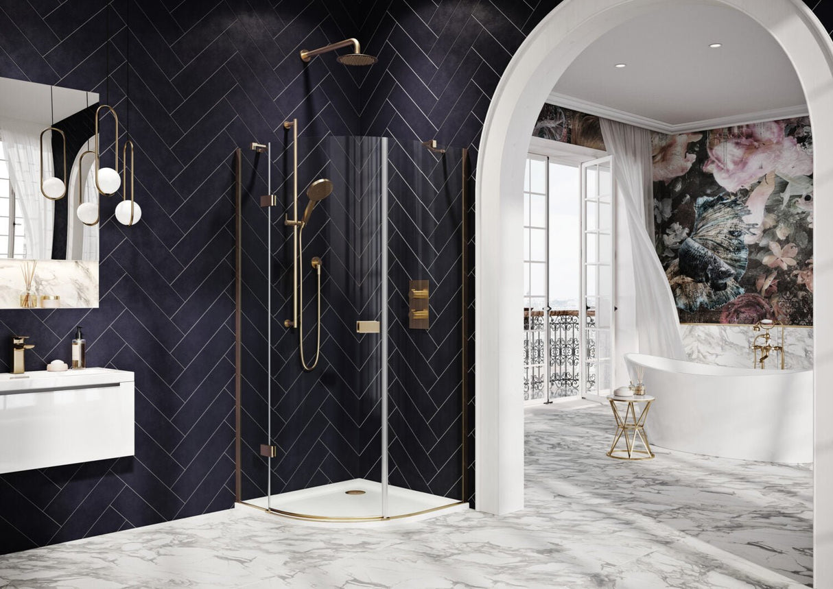 Scudo Athena Hinged Quadrant Finish Pack - Brushed Brass - ATHQUADPACKBB2 - TAP 'N' SHOWER