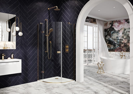 Scudo Athena Hinged Quadrant Finish Pack - Brushed Brass - ATHQUADPACKBB2 - TAP 'N' SHOWER
