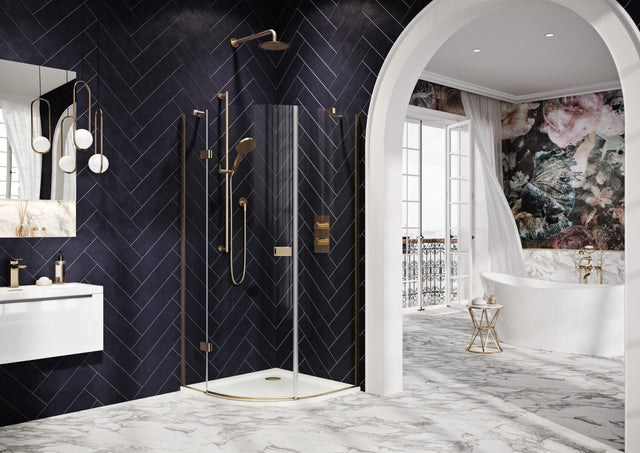 Scudo Athena Hinged Quadrant Finish Pack - Brushed Brass - ATHQUADPACKBB2 - TAP 'N' SHOWER