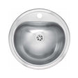 Reginox Stainless Steel Atlantis round commercial sink with tap hole, smooth finish, no overflow
