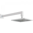 Vado Atmosphere Air-Injected 200mm square chrome slimline shower head with arm