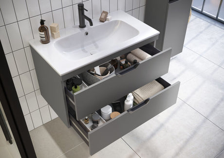 Scudo Aubrey Ceramic Basin 810mm - Gloss White - BASIN006