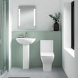 Nuie Ava White Contemporary 545mm 1 Tap Hole Basin & Pedestal - NCG400