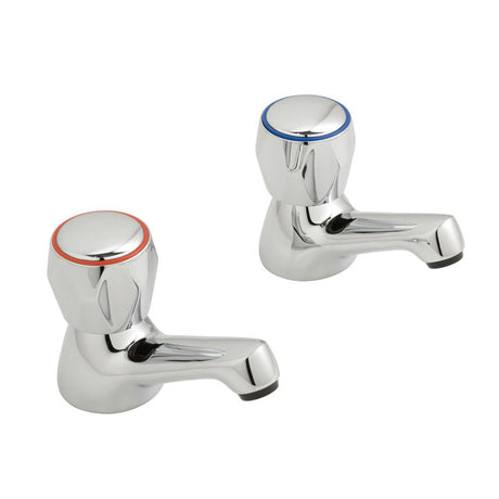 Vado Astra Deck Mounted Basin Pillar Taps 1/2" - Chrome - AX-AST-106-CP