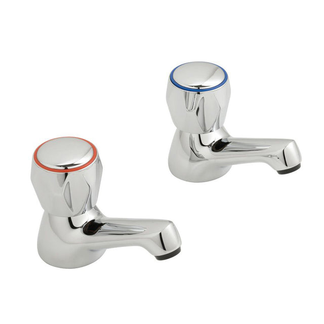 Vado Astra Deck Mounted Basin Pillar Taps 1/2" - Chrome - AX-AST-106-CP