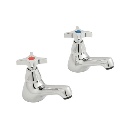 Vado Astra Basin Pillar Taps CD Valve 1/2" with Cross Handles - Chrome - AX-AST-206/CD-CP