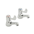 Vado Astra Cross Handles Basin Pillar Tap CD Valve 1/2" - Chrome - AX-AST-306-CP