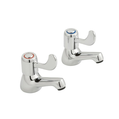 Vado Astra Cross Handles Basin Pillar Tap CD Valve 1/2" - Chrome - AX-AST-306-CP