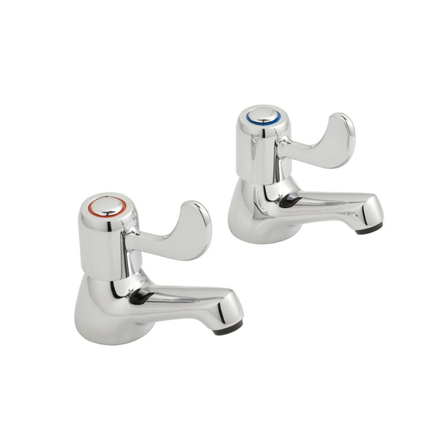 Vado Astra Cross Handles Basin Pillar Tap CD Valve 1/2" - Chrome - AX-AST-306-CP