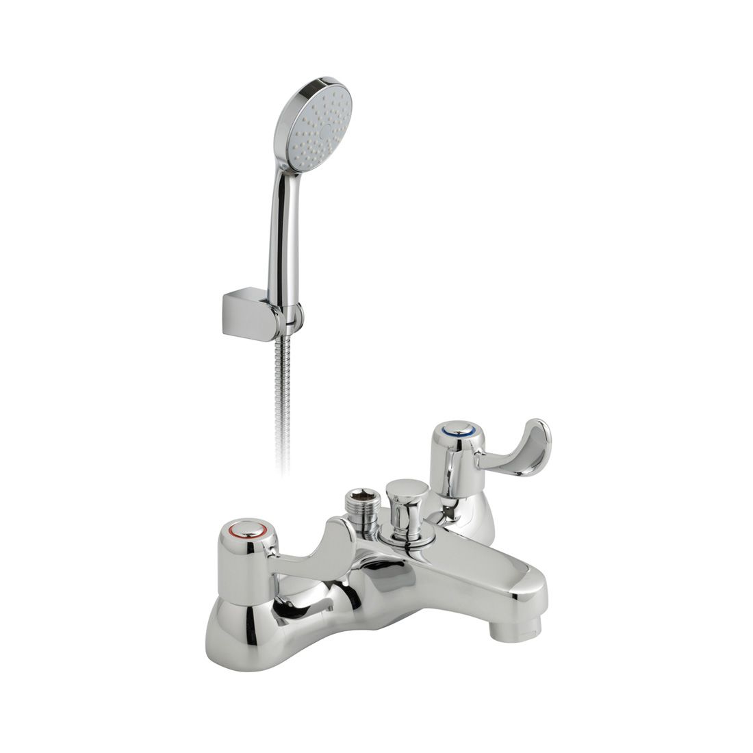 Vado Astra Deck Mounted Lever Handles Bath Shower Mixer CD Valve - Chrome - AX-AST-330+K-CP