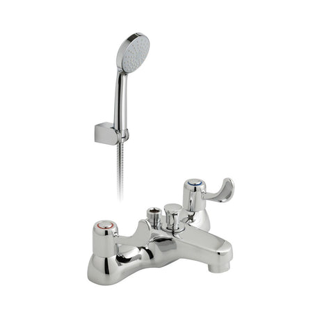 Vado Astra Deck Mounted Lever Handles Bath Shower Mixer CD Valve - Chrome - AX-AST-330+K-CP
