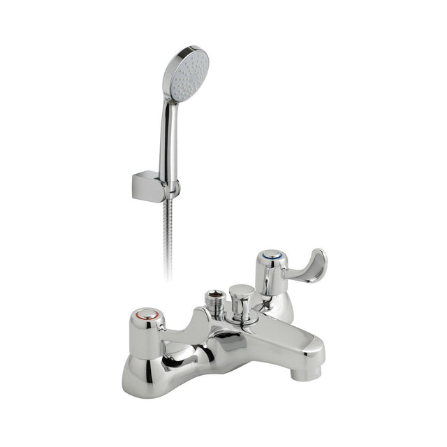 Vado Astra Deck Mounted Lever Handles Bath Shower Mixer CD Valve - Chrome - AX-AST-330+K-CP