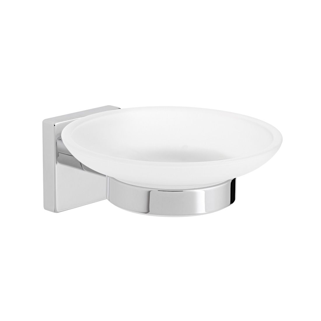 Vado Bokx Frosted Glass Soap Dish With Holder - Chrome - AX-BOK-182-CP