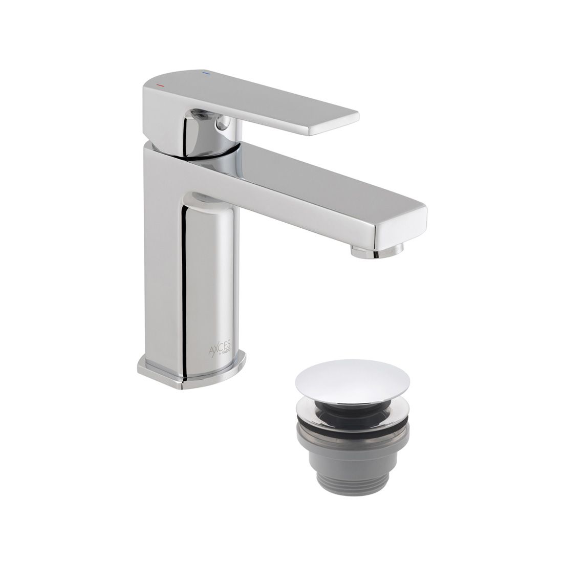 Vado Ekko Mono Basin Mixer with Push Waste - Chrome - AX-EKO-100/CC-CP