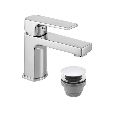 Vado Ekko Mini Mono Basin Mixer with Push Waste - Chrome - AX-EKO-100M/CC-CP