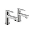Vado Irlo Deck Mounted Basin Pillar Taps - Chrome - AX-IRO-106-CP