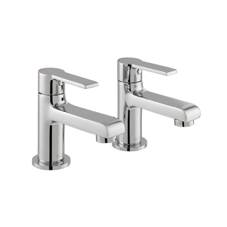 Vado Irlo Deck Mounted Basin Pillar Taps - Chrome - AX-IRO-106-CP
